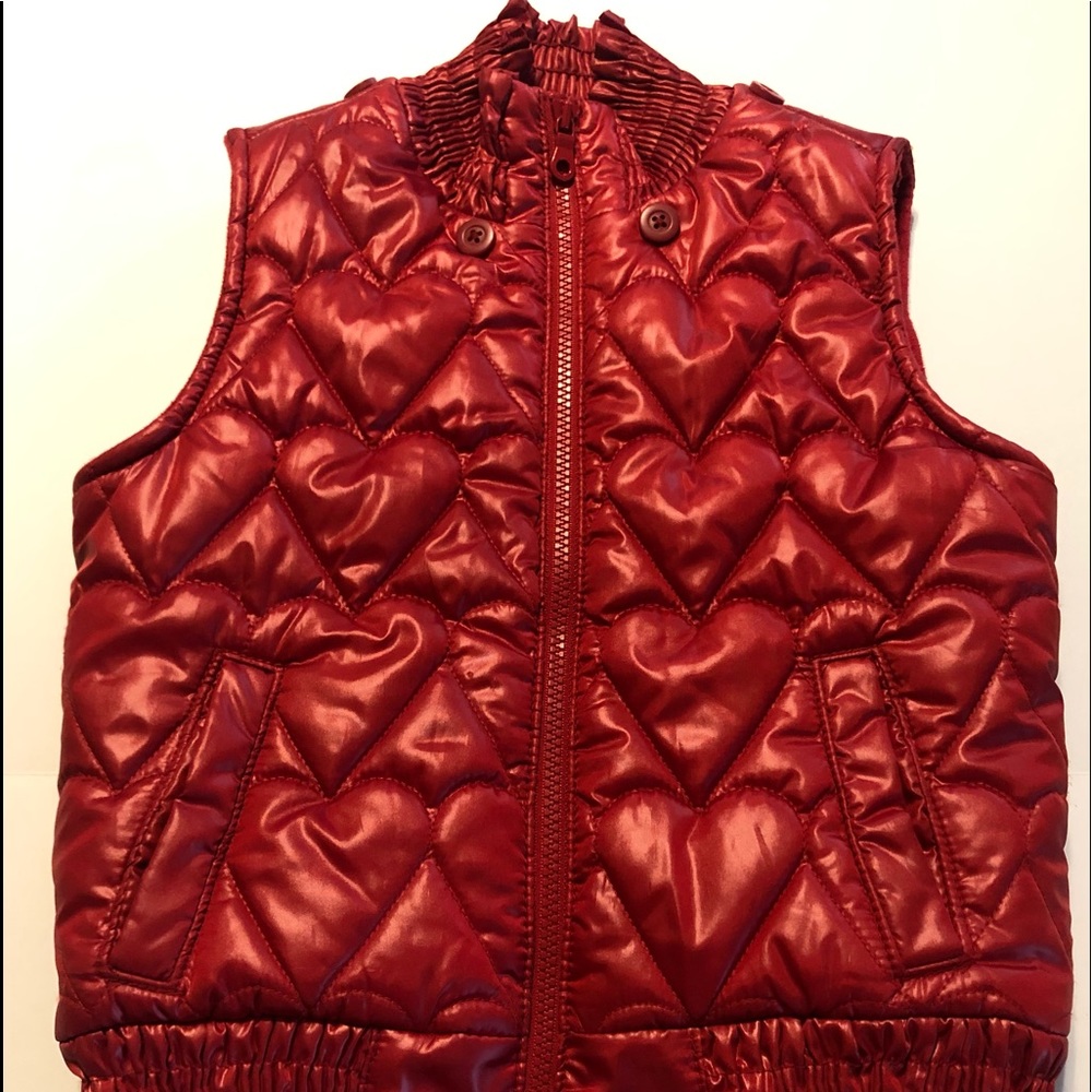 Old Navy girls red puffer vest - Picture 1 of 5
